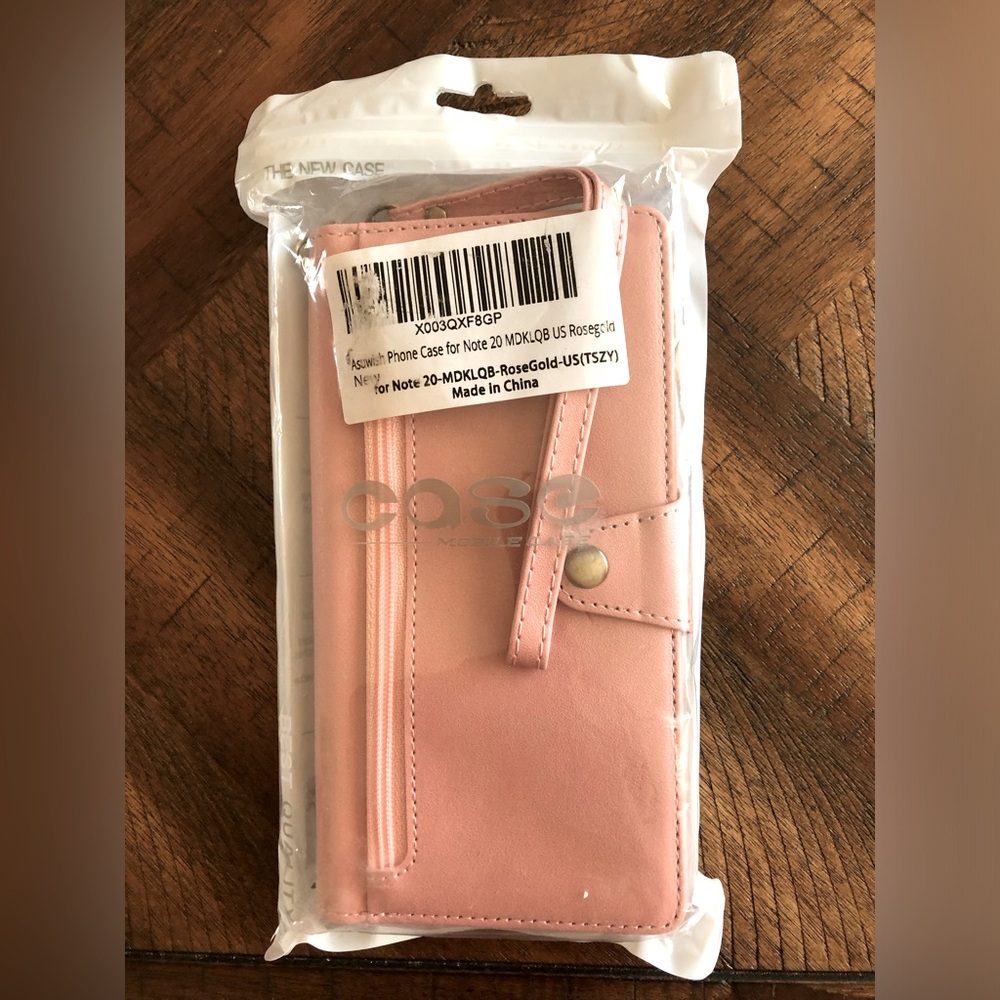 NWT Asuwish Phone Case for Note 20 MDKLQB. Rose Gold